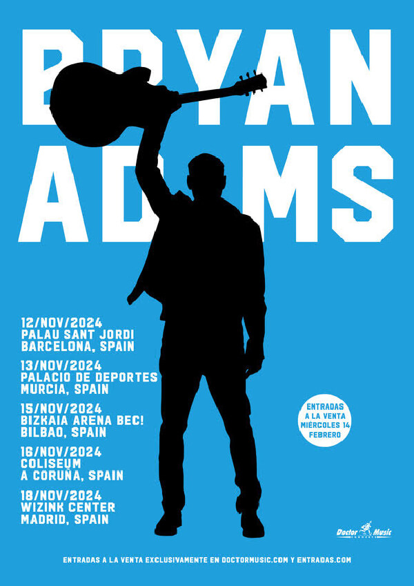 Bryan Adams cartel gira en España para 2024